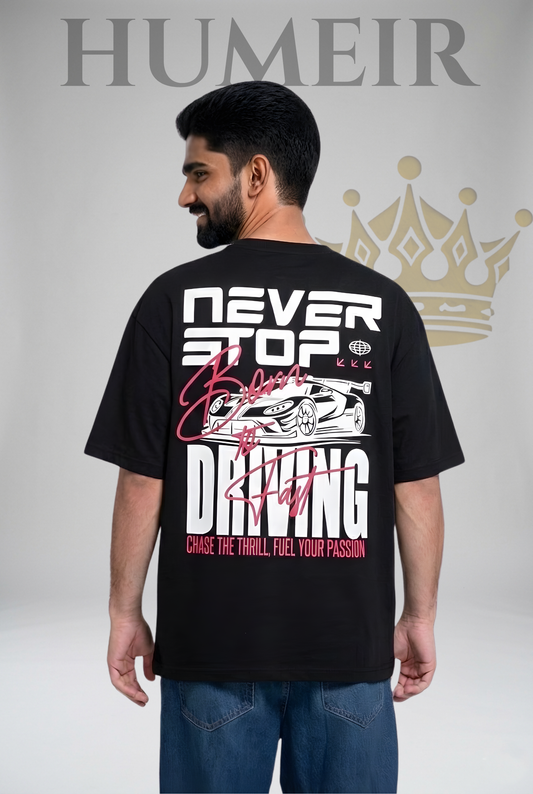 Humeir Born to Drive Oversized Graphic T-Shirt